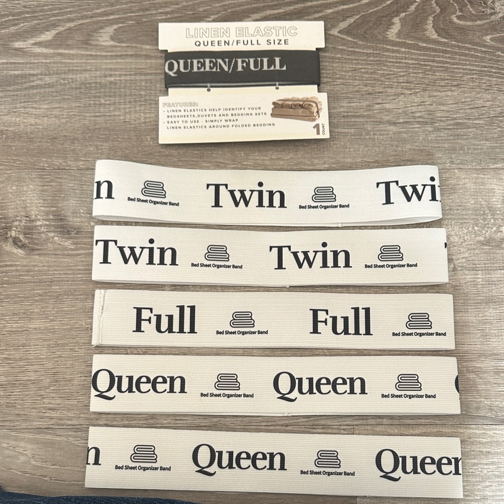 Bed Sheet Organizer Bands Set - Black and White